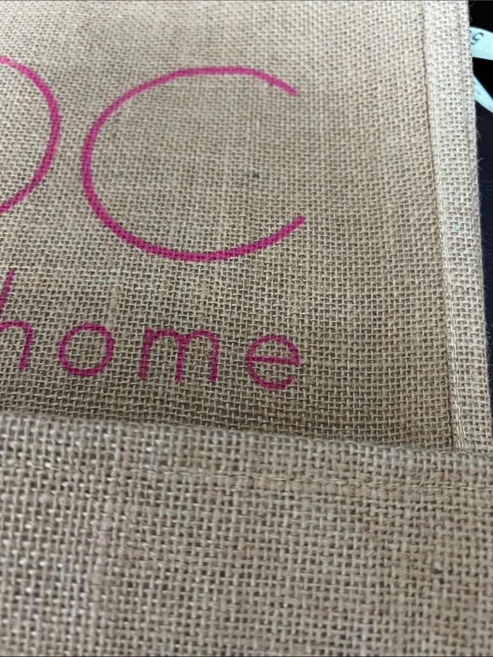 ABC Carpet & Home Natural Jute Tote with Pink Logo